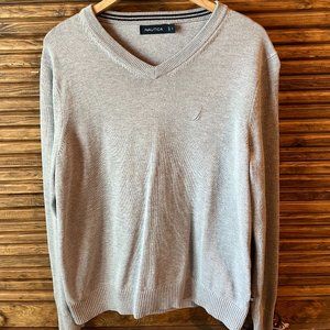 Nautica Gray V-Neck Sweater